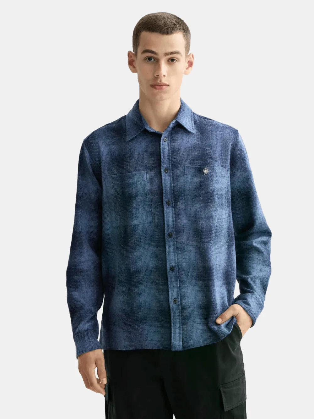 shadow-check-shirt front view by Scotch & Soda