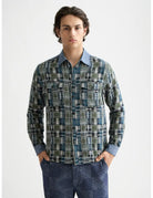 Patchwork Flannel Shirt close-up on model showing fit and detail by Scotch & Soda
