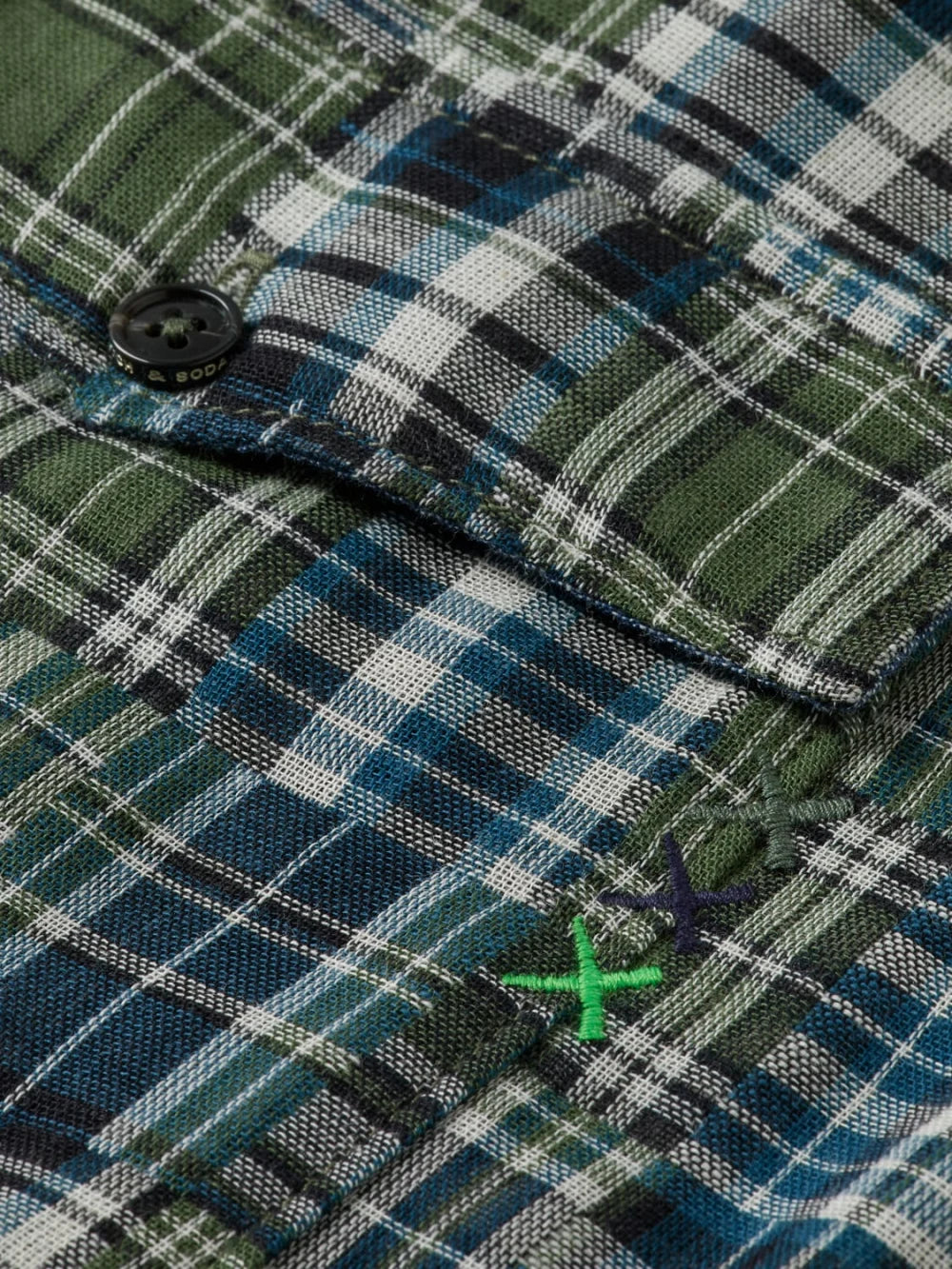 Patchwork Flannel Relaxed-Fit Shirt detail shot of fabric and craftsmanship by Scotch & Soda