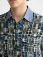 Patchwork Flannel Relaxed-Fit Shirt detail shot of fabric and craftsmanship by Scotch & Soda