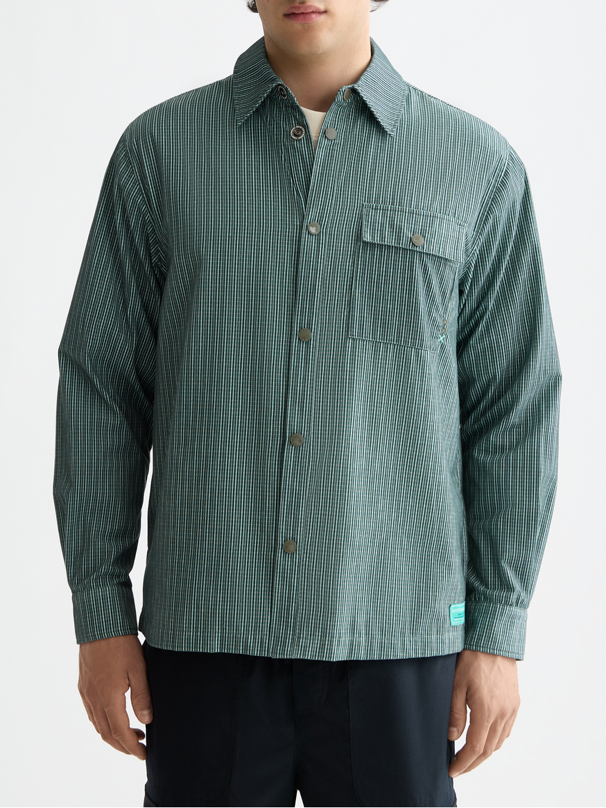 Micro-check structured shirt