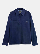 1/4 Zip Corduroy Shirt front view showing fit and finish by Scotch & Soda