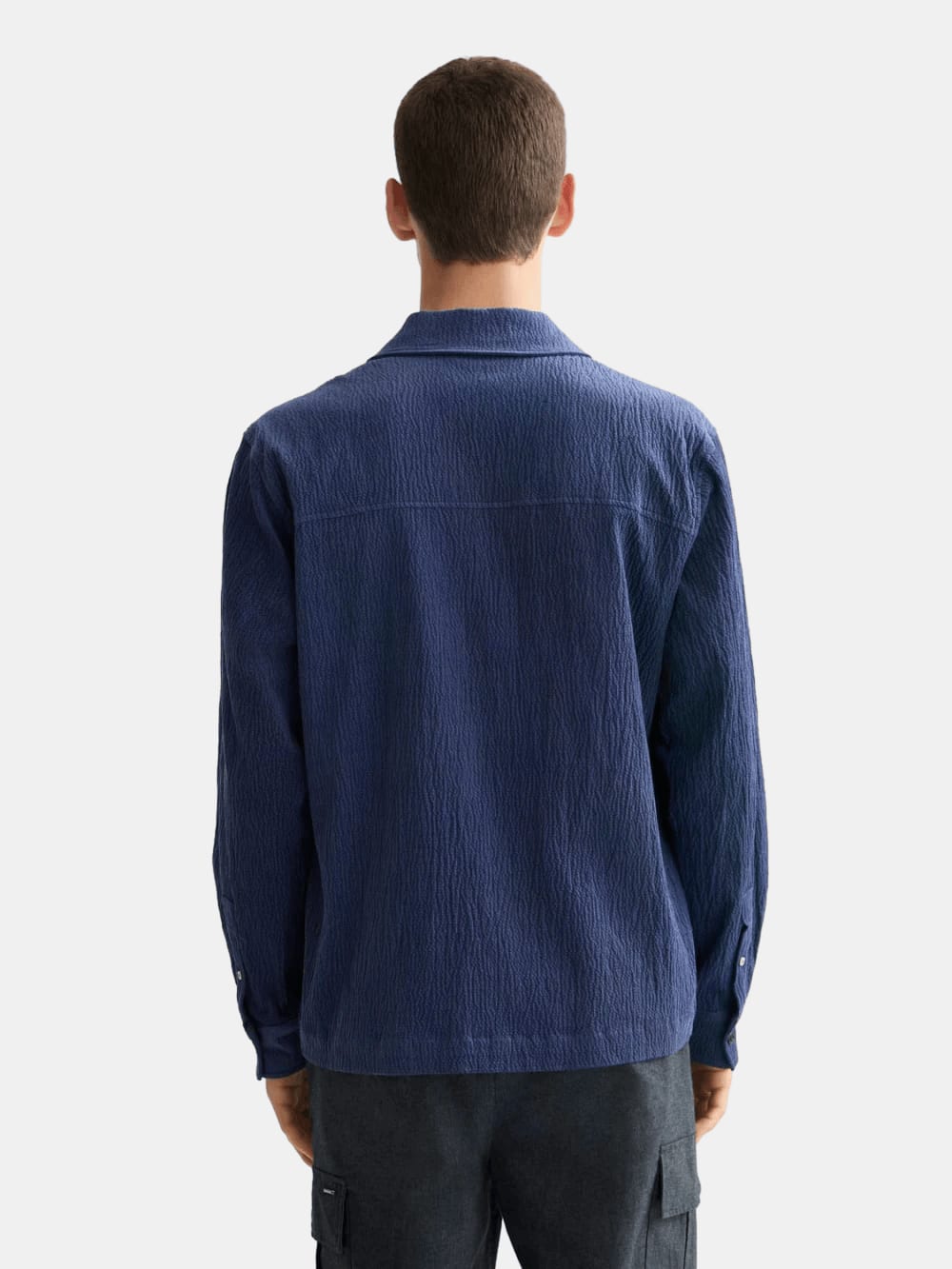 1/4 Zip Corduroy Shirt back view showing fit and finish by Scotch & Soda