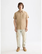 Linen Short Sleeve Shirt full model shot showing overall fit by Scotch & Soda
