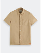 Linen Short Sleeve Shirt flat lay front view by Scotch & Soda