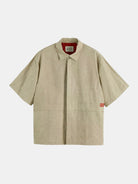 washed-layered-short-sleeved-shirt front view by Scotch & Soda