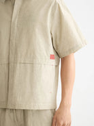 washed-layered-short-sleeved-shirt detail shot by Scotch & Soda