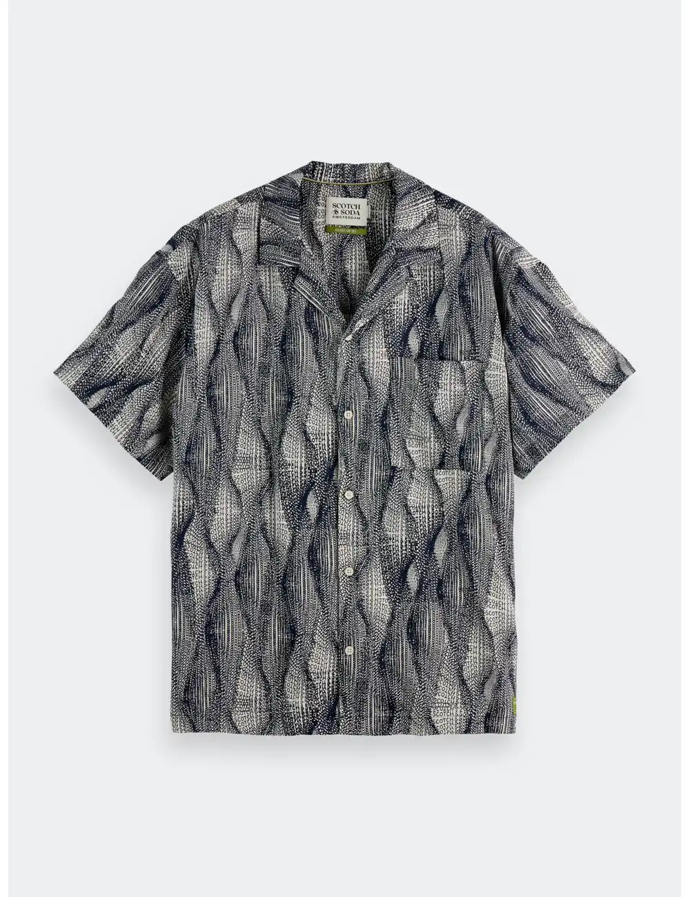 Printed Tencel Shirt flat lay front view by Scotch & Soda