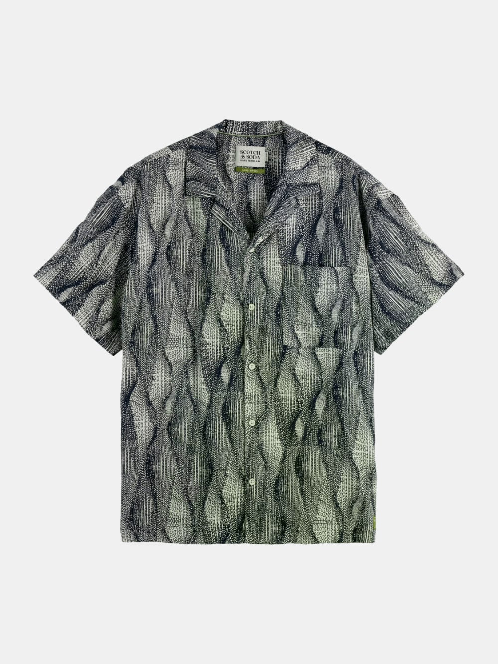 printed-short-sleeved-tencel-shirt front view by Scotch & Soda