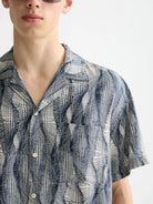 printed-short-sleeved-tencel-shirt detail shot by Scotch & Soda