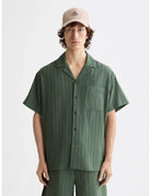 Tonal Striped Shirt close-up on model showing fit and detail by Scotch & Soda