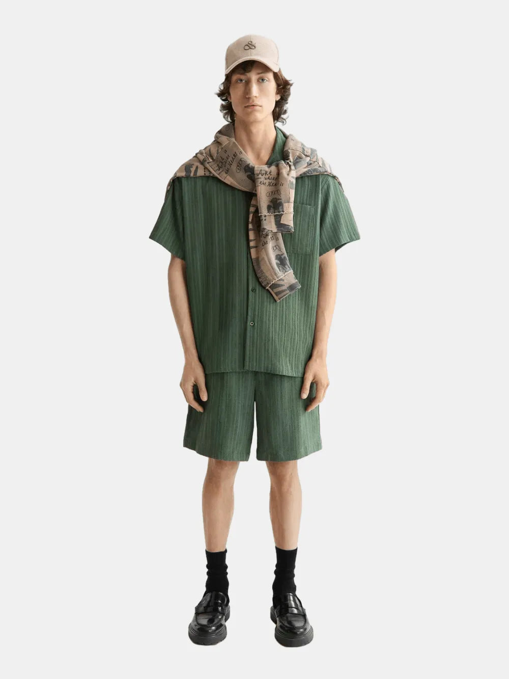 Tonal-striped short-sleeved shirt - Scotch & Soda