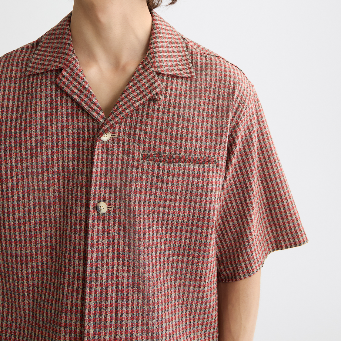 geo print short sleeve shirt