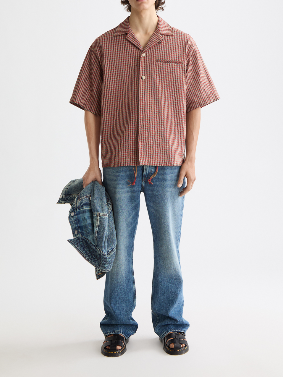 geo print short sleeve shirt