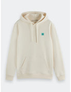 Logo Badge Hoodie flat lay front view by Scotch & Soda