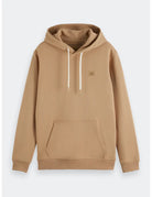 Logo Badge Hoodie flat lay front view by Scotch & Soda