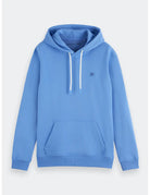 Logo Badge Hoodie flat lay front view by Scotch & Soda