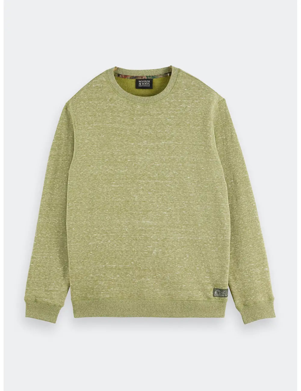 Melange Crew Sweatshirt flat lay front view by Scotch & Soda