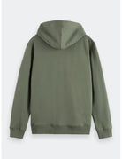 Zip Logo Hoodie flat lay back view by Scotch & Soda