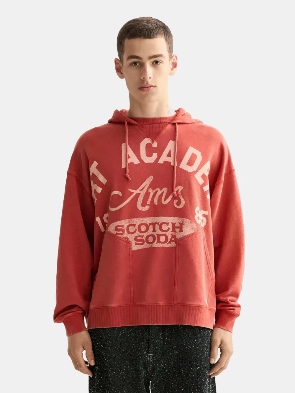wash-artwork-hoodie front view by Scotch & Soda