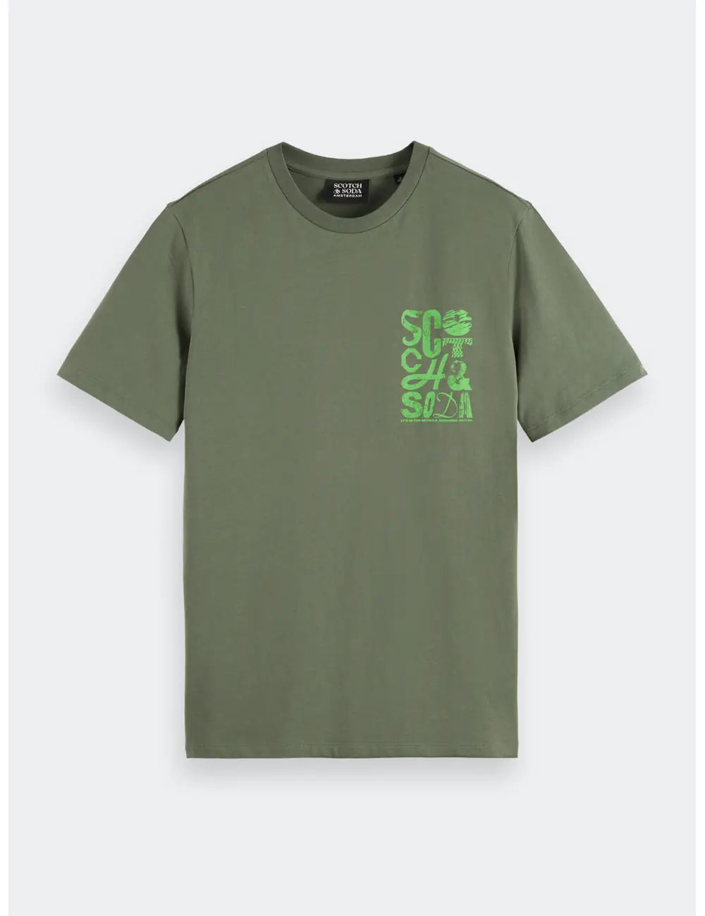 Logo T Shirt flat lay front view by Scotch & Soda