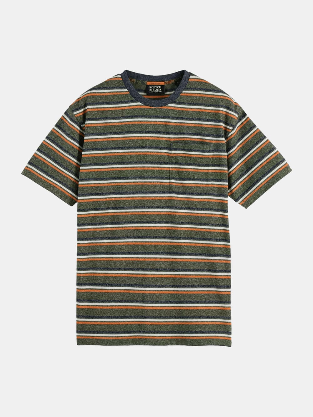 Stripe T Shirt flat lay front view by Scotch & Soda