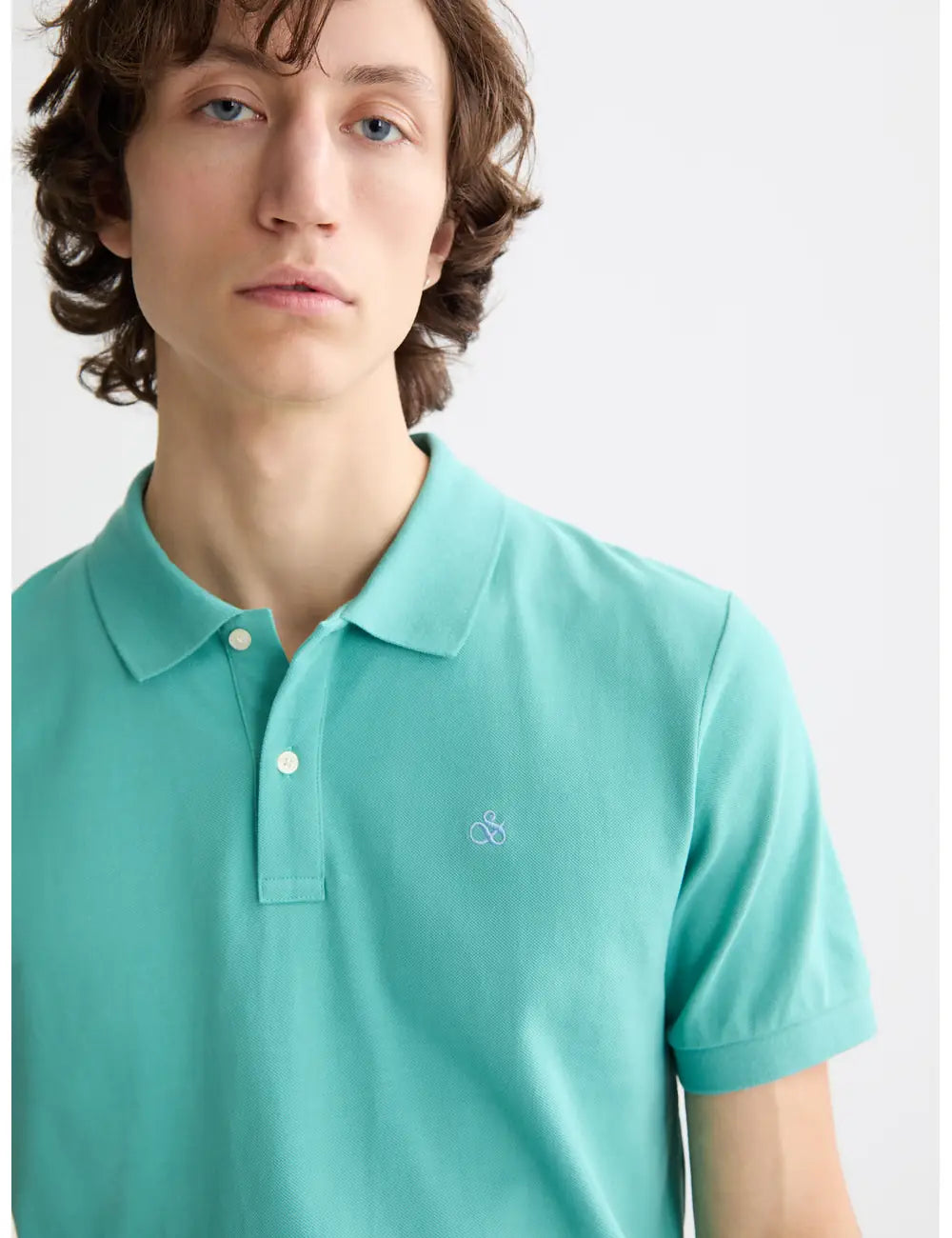 Regular Fit Polo close-up on model showing fit and detail by Scotch & Soda