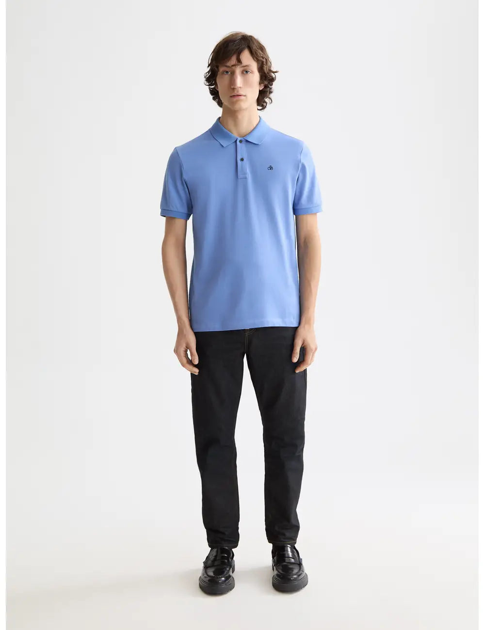 Regular Fit Polo full model shot showing overall fit by Scotch & Soda