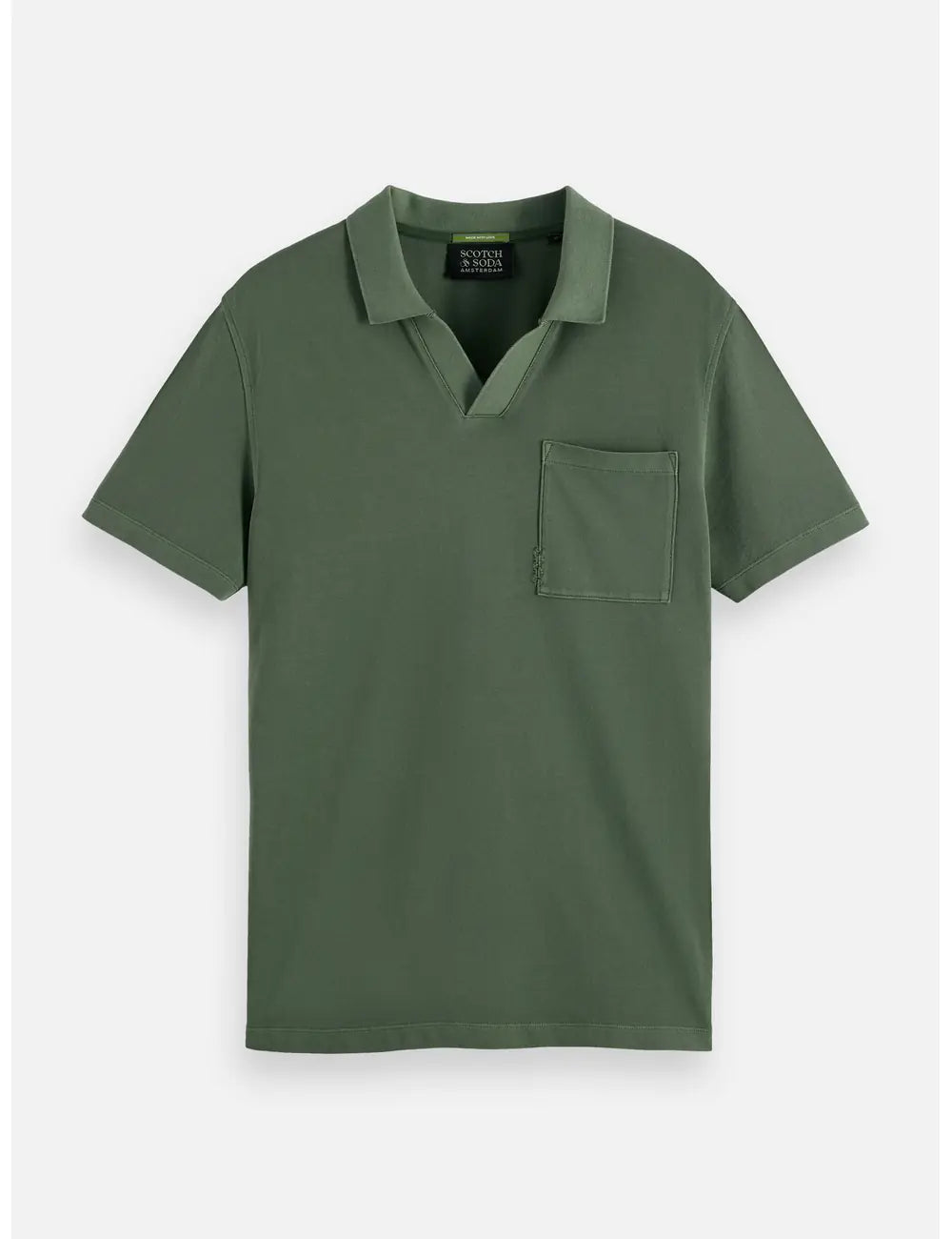 Pique Relaxed Polo flat lay front view by Scotch & Soda