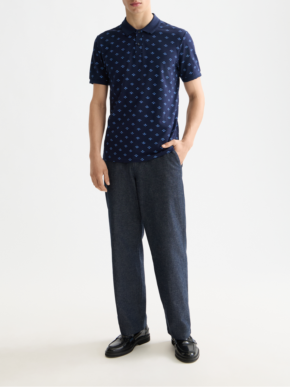 print jersey regular polo