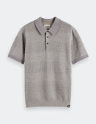 Knitted Striped Polo flat lay front view by Scotch & Soda