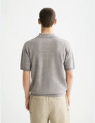 Knitted Striped Polo flat lay back view by Scotch & Soda