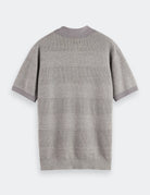 Knitted Striped Polo detail shot showing fabric and craftsmanship by Scotch & Soda