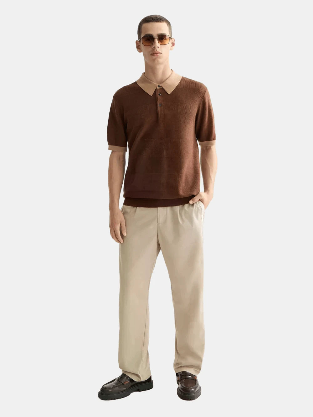 Knitted Tone On Tone Striped Regular Fit Polo - Scotch & Soda