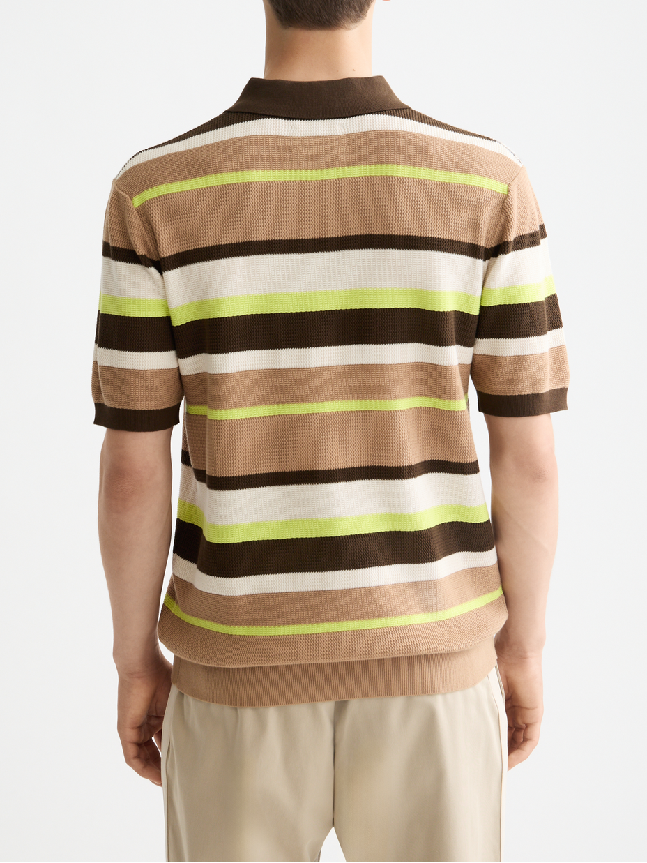 Knitted striped regular polo