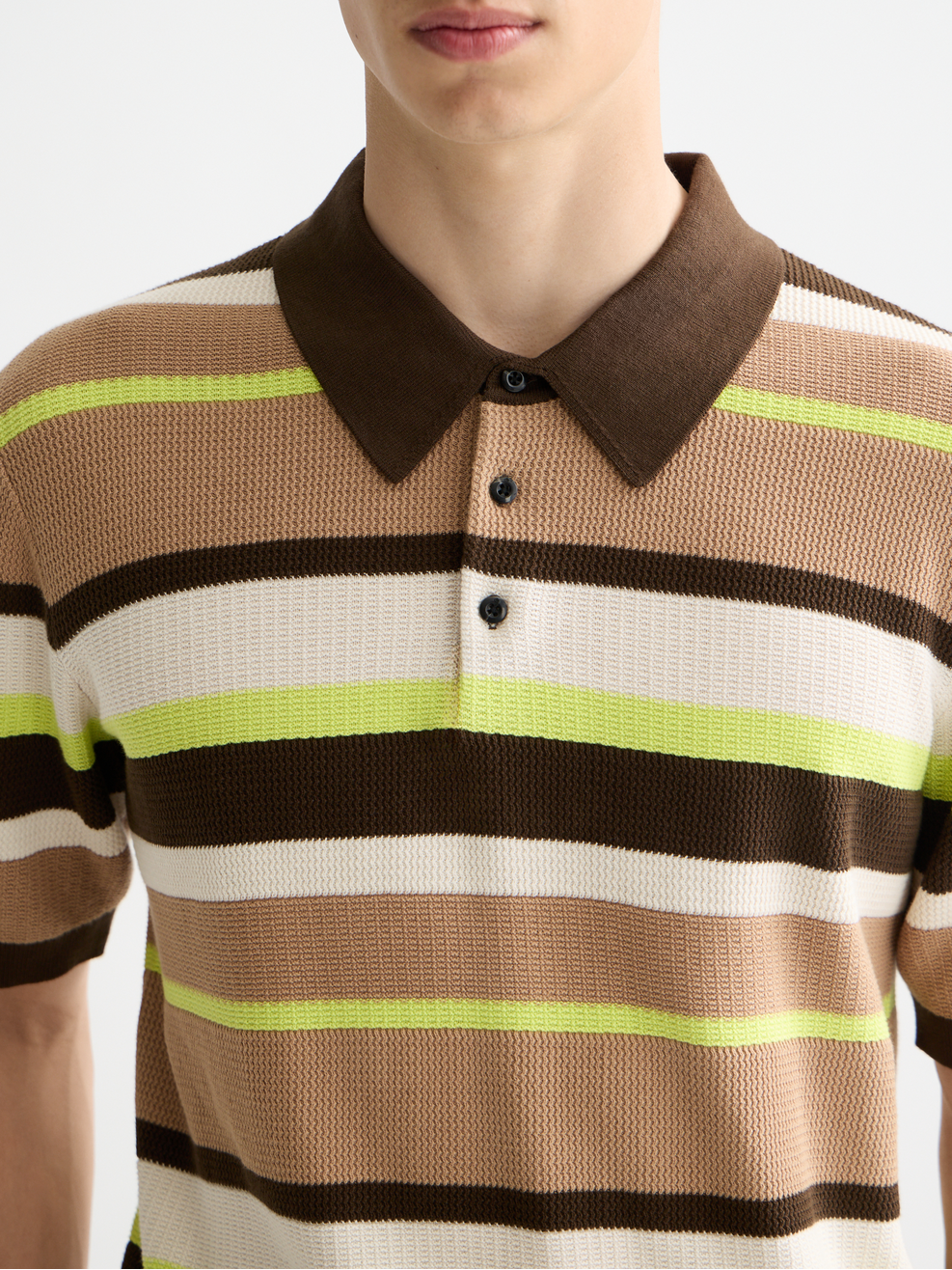 Knitted striped regular polo