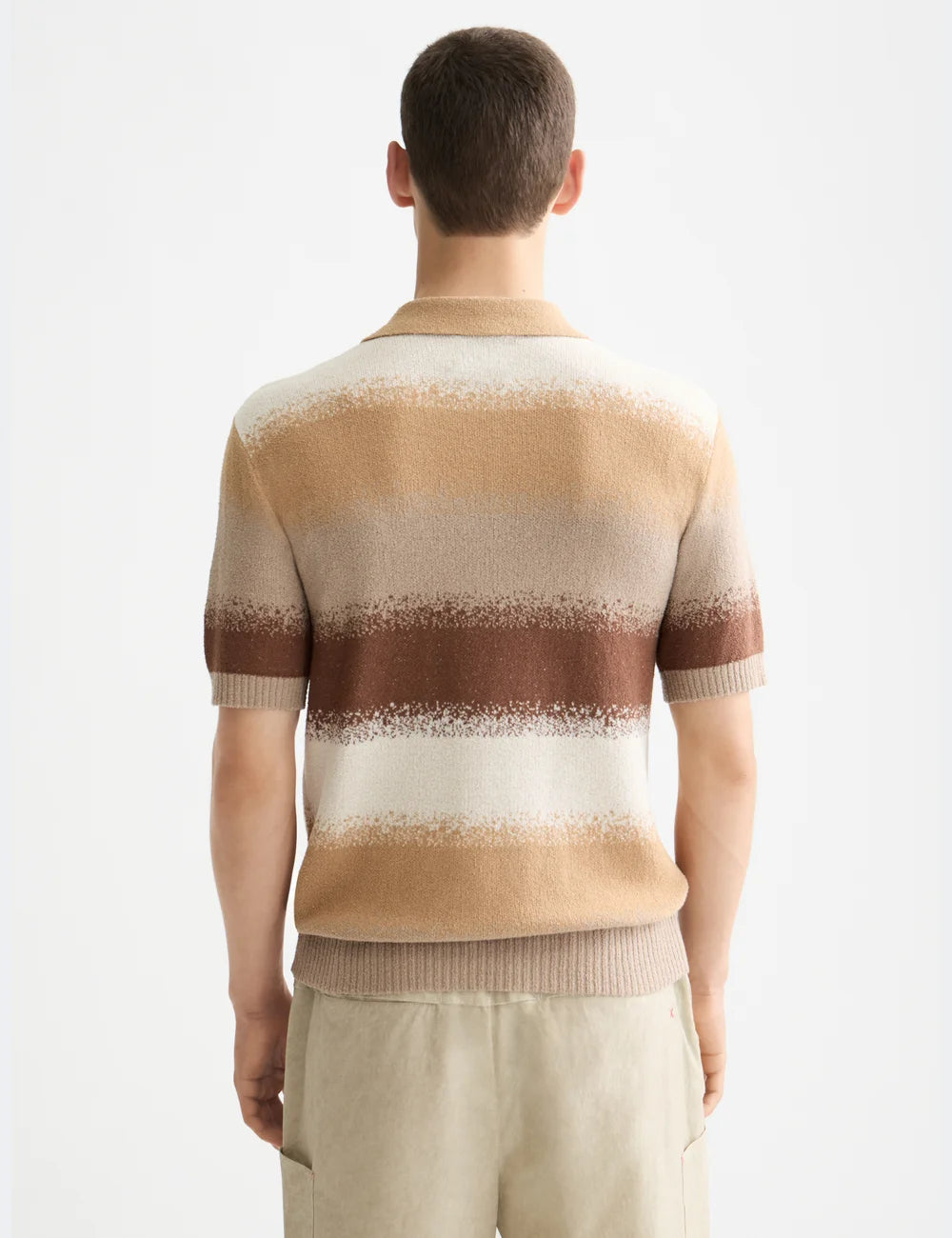 Knitted Degrade Polo detail shot showing fabric and craftsmanship by Scotch & Soda