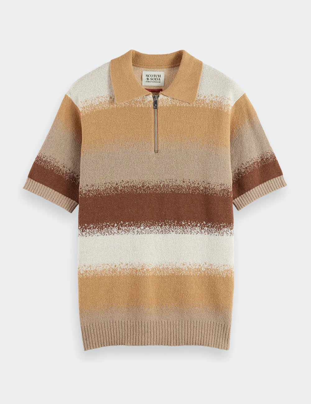 Knitted Degrade Polo flat lay front view by Scotch & Soda