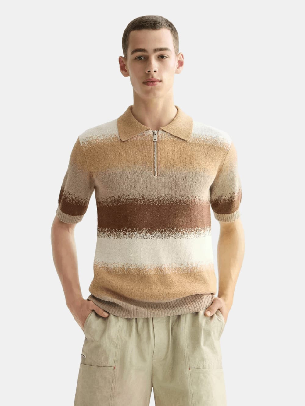 knitted-degrade-polo front view by Scotch & Soda