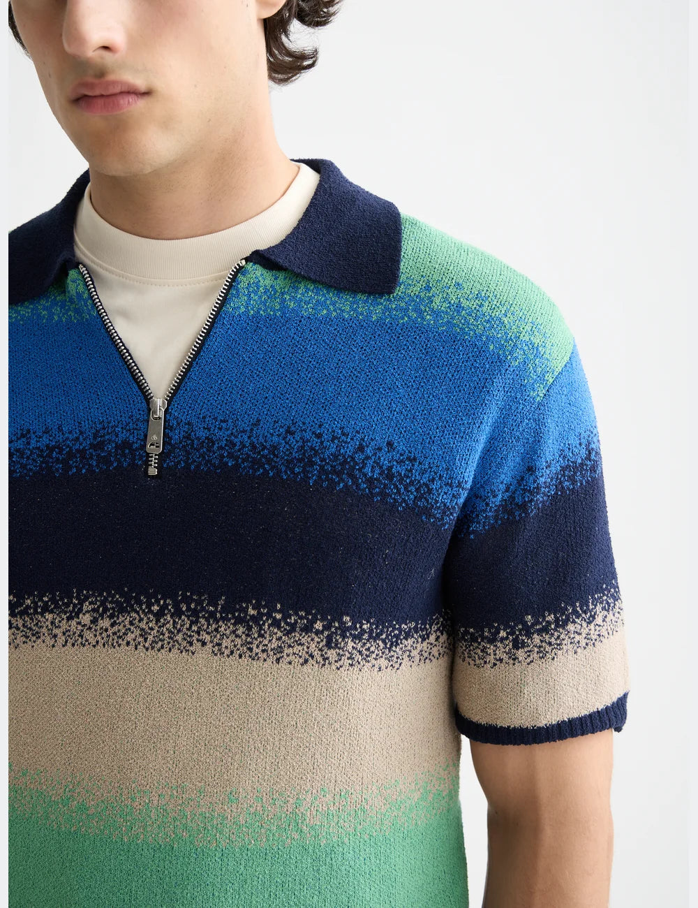 Knitted Degrade Polo detail view by Scotch & Soda