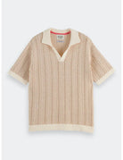 Knitted V Neck Polo flat lay front view by Scotch & Soda