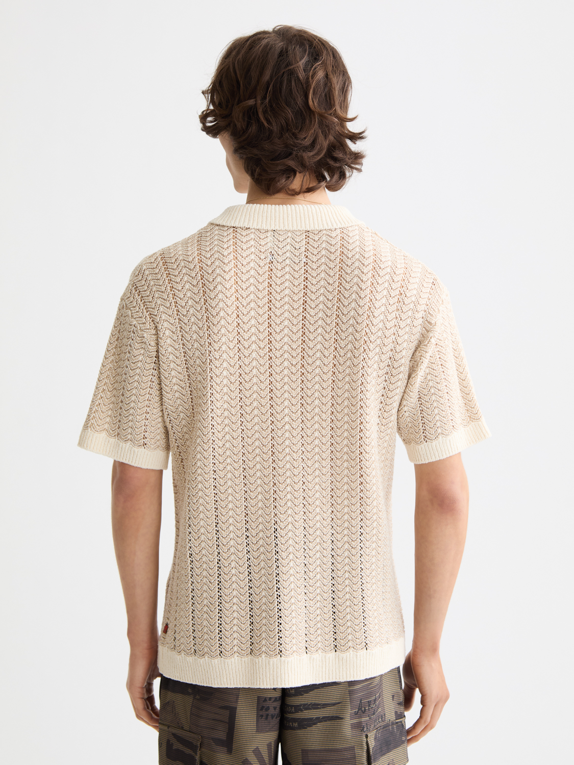 knitted v-neck polo