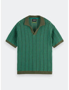 Knitted V Neck Polo flat lay front view by Scotch & Soda