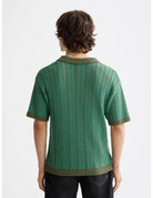 Knitted V Neck Polo detail shot showing fabric and craftsmanship by Scotch & Soda