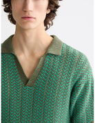 Knitted V Neck Polo detail view by Scotch & Soda