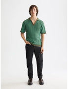 Knitted V Neck Polo full model shot showing overall fit by Scotch & Soda