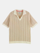 Open structured knitted v-neck polo - Scotch & Soda