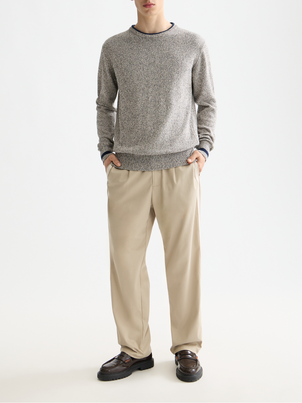 Melange regular crew neck