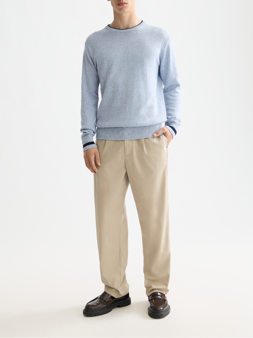 Melange regular crew neck
