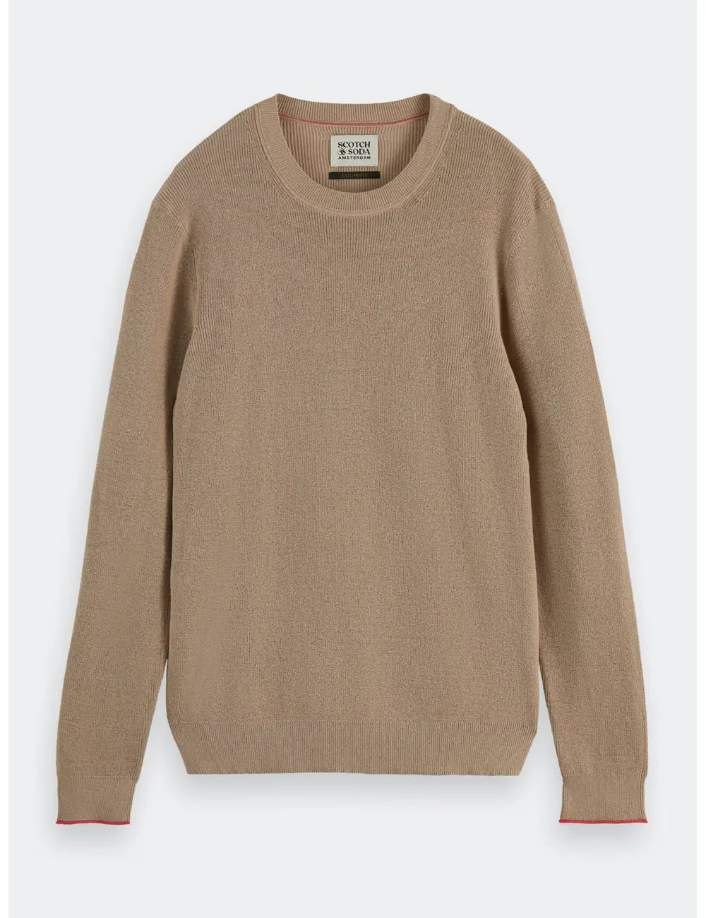 Linen Blend Crew Neck flat lay front view by Scotch & Soda